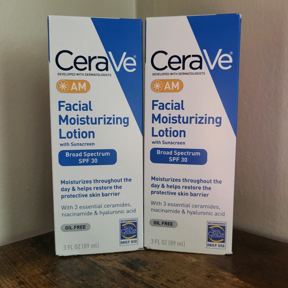 2 CeraVe AM‎ Facial Moisturizing Lotion SPF 30 Oil Free 3 FL OZ Exp. 12/26